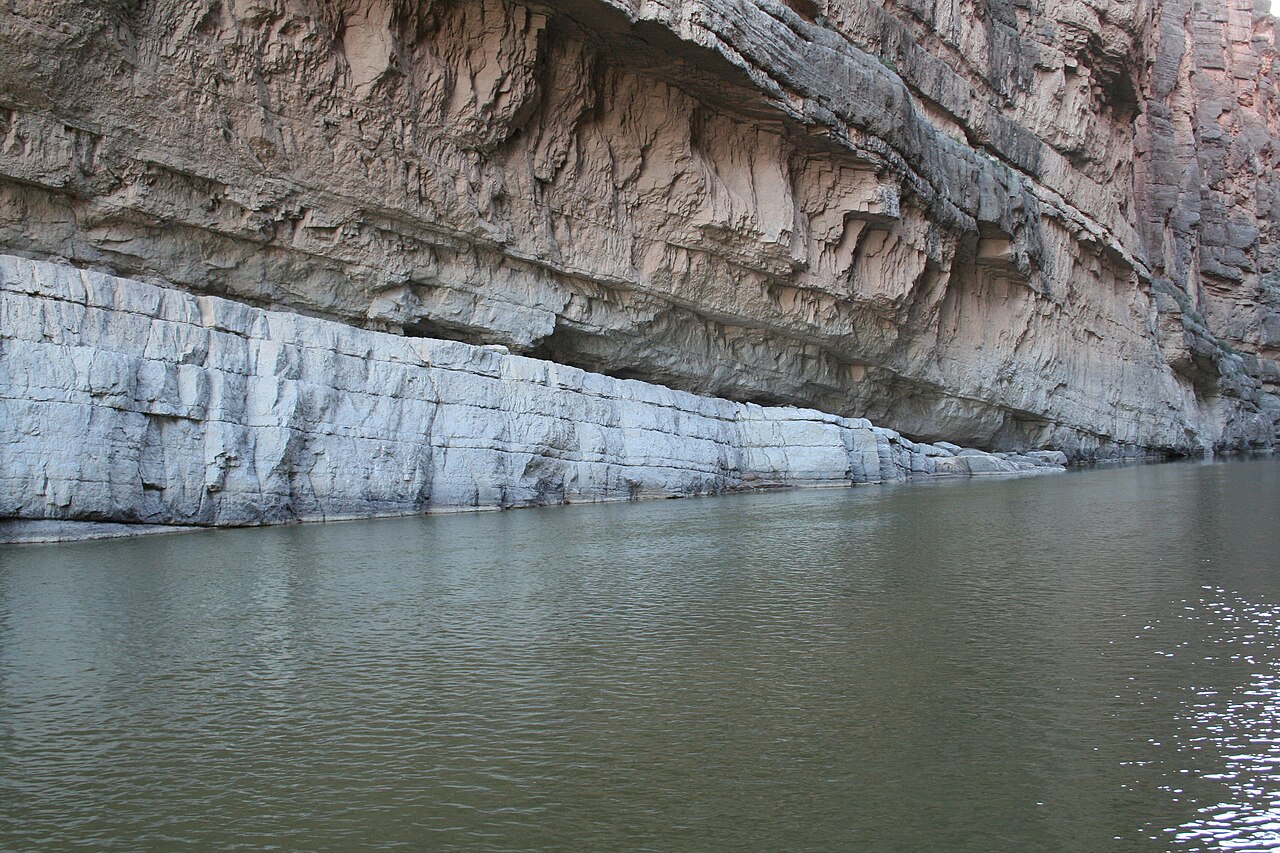 The Rio Grande beneath Santa Elena Canyon’s limestone walls